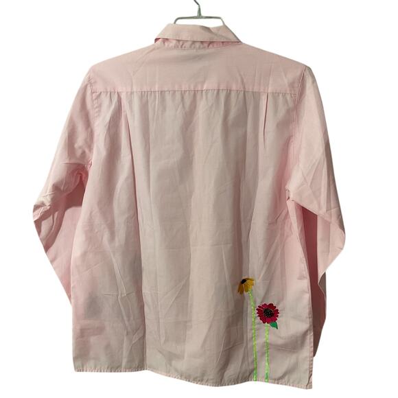 NEW The Quacker Factory Medium Embroidered Shirt Pink Multi - Picture 5 of 6